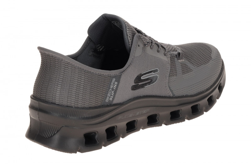 Skechers Glide Step Schuhe grau schwarz Herren SLIP-INS 232930