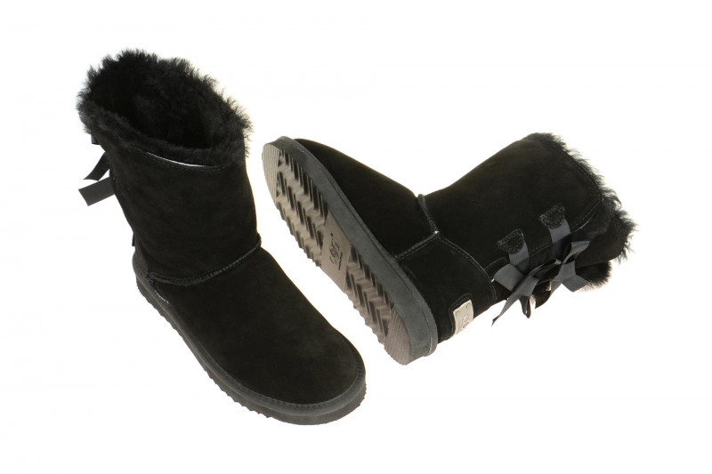 Oog Stiefel schwarz Lammfell Boots OB0604