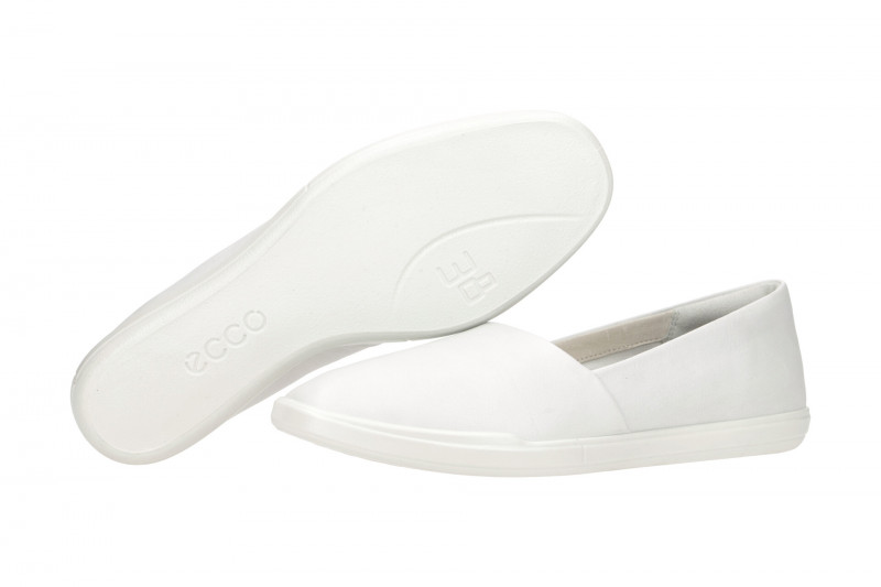 Ecco Simpil Schuhe weiß Damen Slipper
