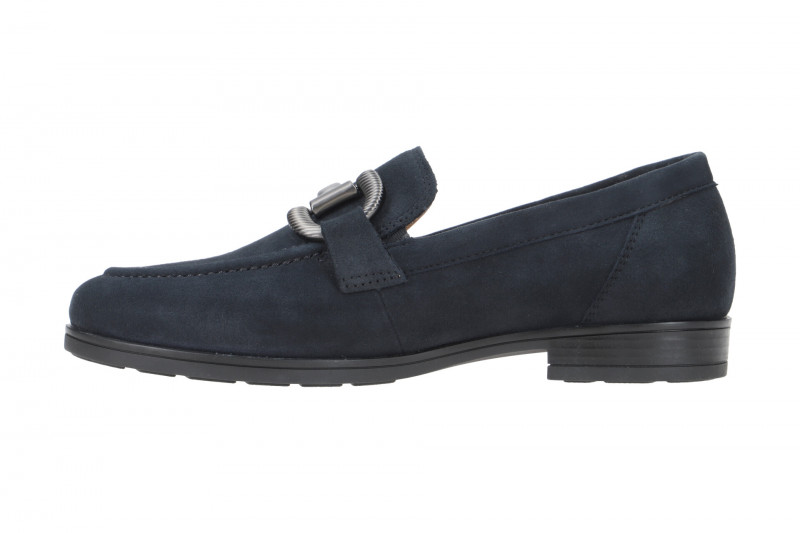 Gabor Schuhe Slipper blau Velour G-Weite 32.422.46