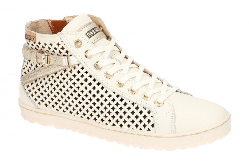 Pikolinos Lagos Schuhe weiß gelocht 901-8849C2