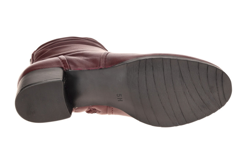 Caprice Stiefelette Ankle Boot rot bordo gerafft 25358