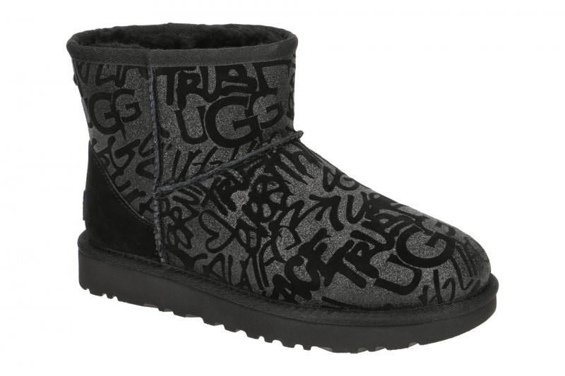 UGG Stiefel schwarz Classic Mini Sparkle Graffiti