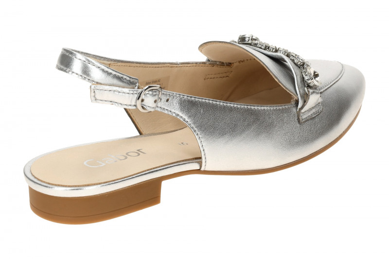 Gabor Sling Pumps silber grau metallic Kristall 61.531.61