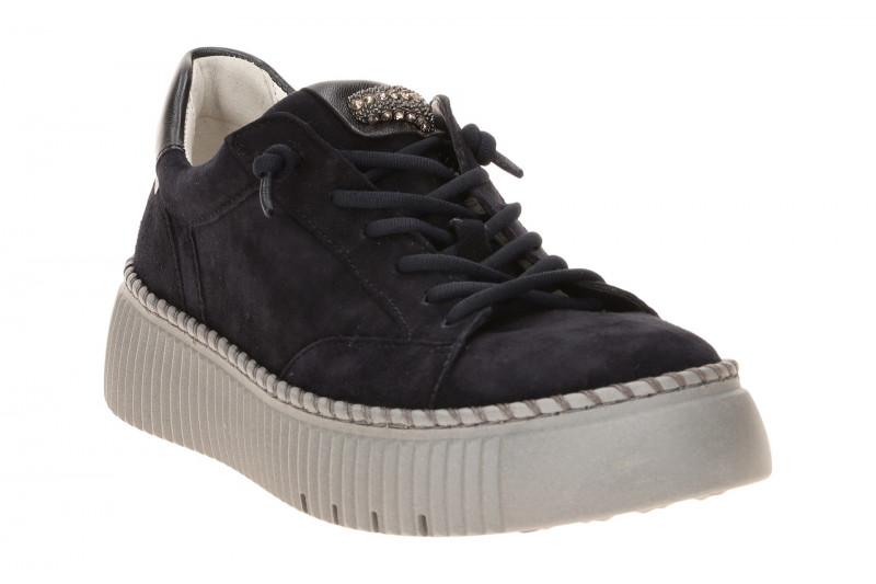 Gabor Schuhe blau Plateau Sneakers Strass-Schmuck 73.243.16
