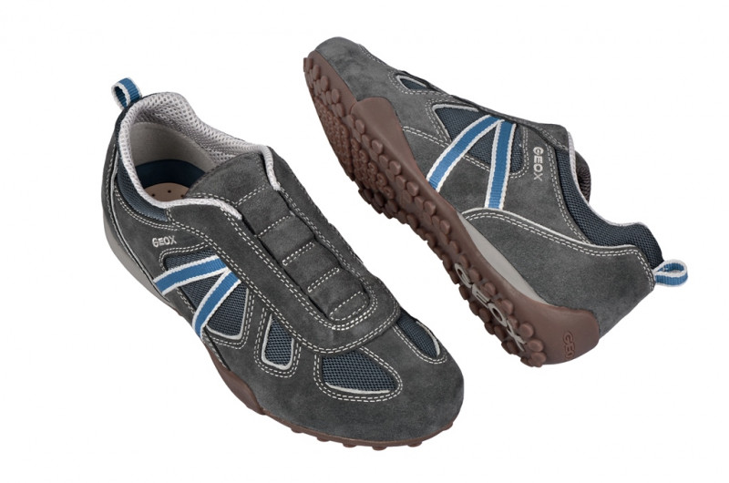 Geox Snake R Schuhe grau blau Slipper U3207R