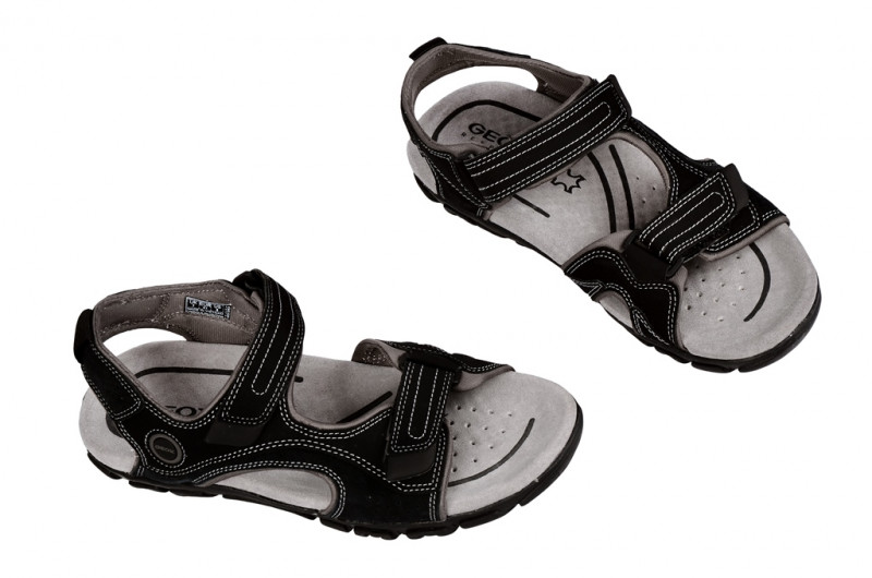 Geox S.Strada Sandale in schwarz grau U1124M