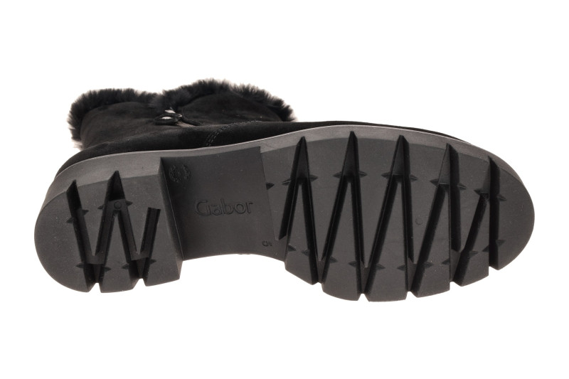 Gabor Stiefelette schwarz Fellkragen 8018.04.001