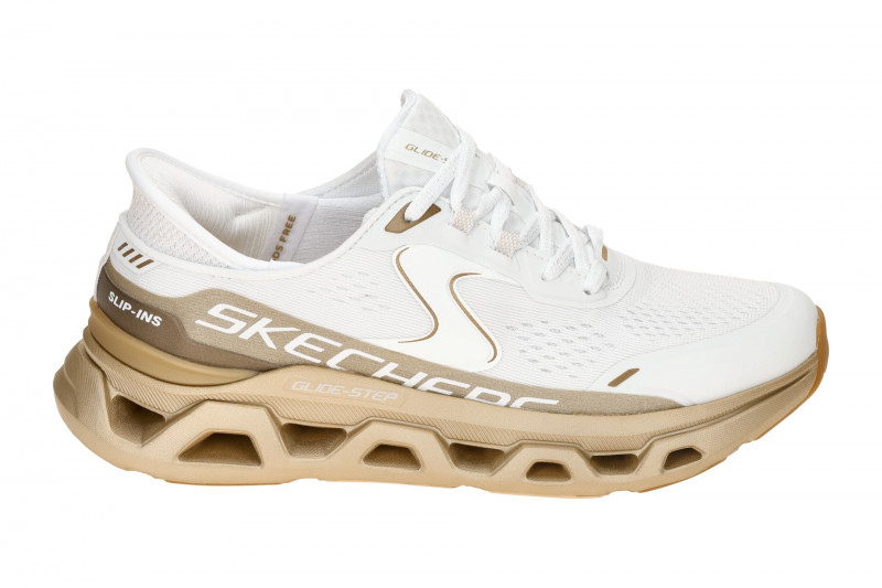 Skechers Glide Step Schuhe weiß gold metallic Damen 150514