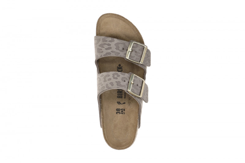 Birkenstock Arizona Pantolette taupe grau Leo SCHMAL 1031941