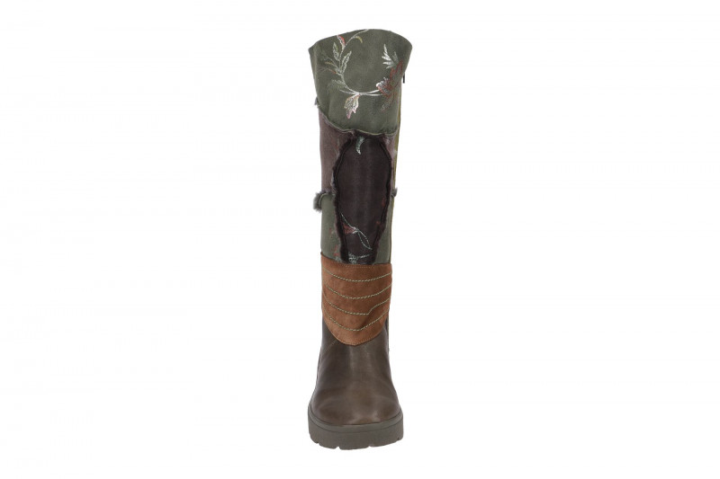 Think Drunta Stiefel grün braun Lammfell