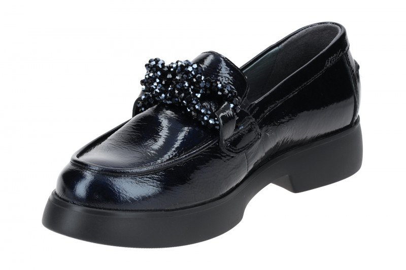 Waldläufer Penny Plateau Slipper Loafer blau K-Weite 682502