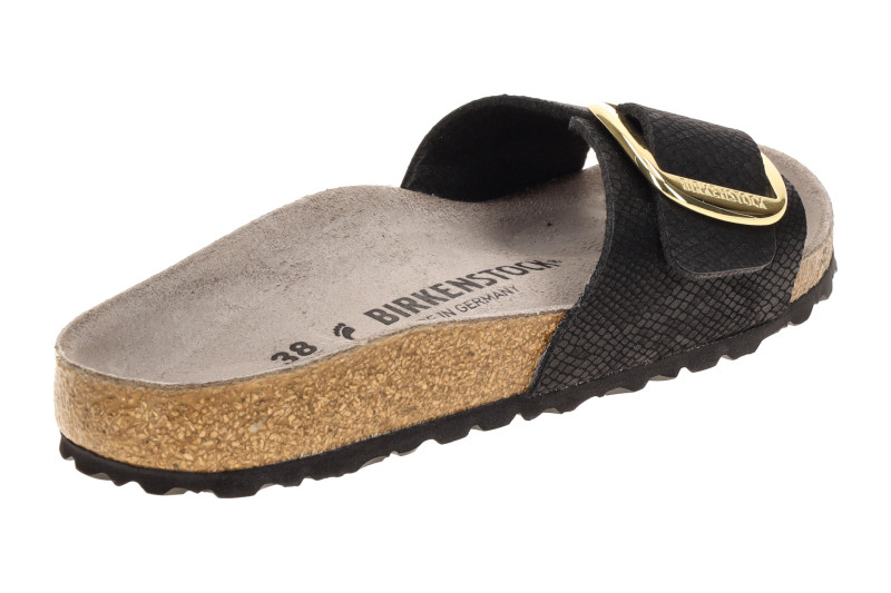 Birkenstock Madrid Big Buckle Pantolette schwarz Python Schmal 1032965