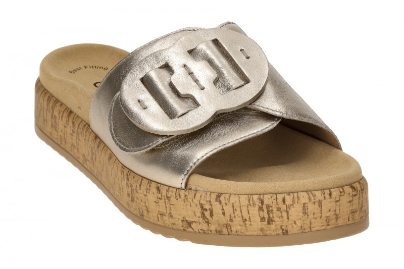 Gabor Plateau Pantolette puder grau gold metallic 63.760.62