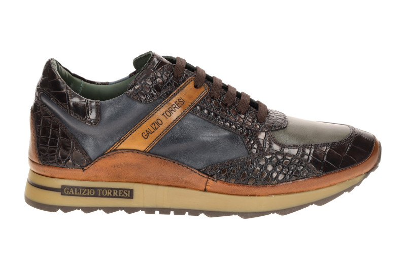 Galizio Torresi Schuhe blau braun Kroko 415128A