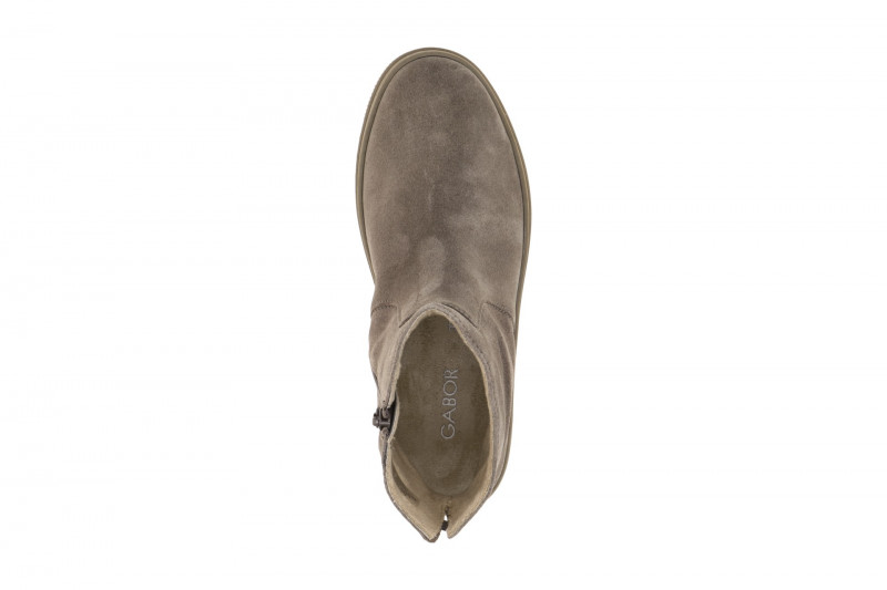 Gabor Stiefelette grau taupe Zip Boots Velour 8008.02.006
