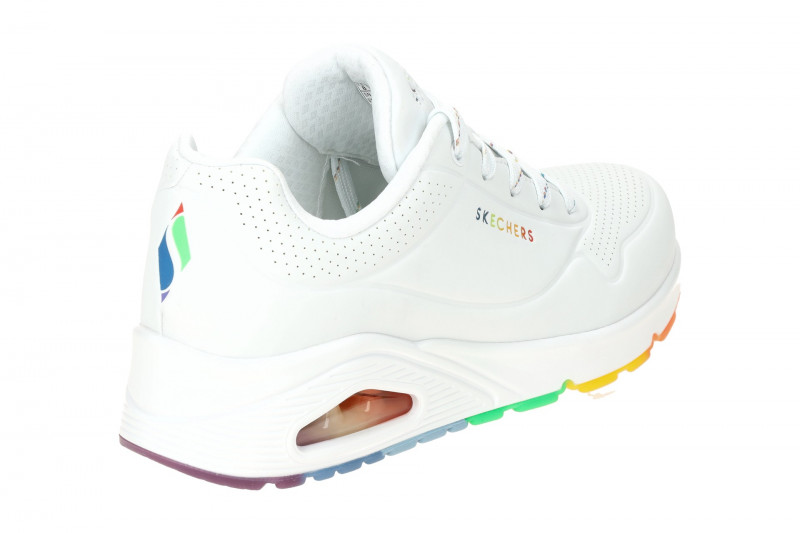 Skechers Uno Schuhe weiß Regenbogen Vegan 155133