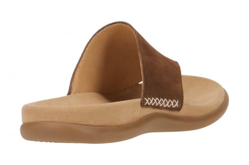 Gabor Zehentrenner Pantolette braun samt
