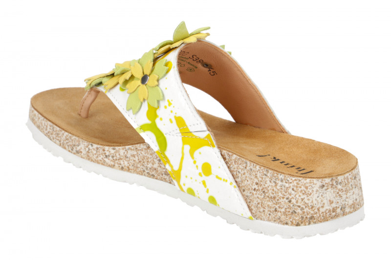 Think Koak Zehentrenner weiß gelb Blüten 745