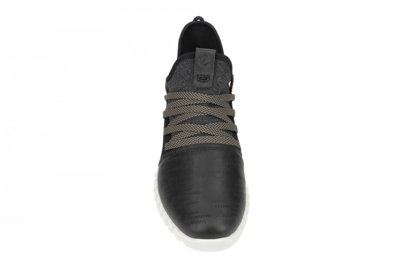 Ecco Zipflex Schuhe schwarz Leder Sneaker 803743