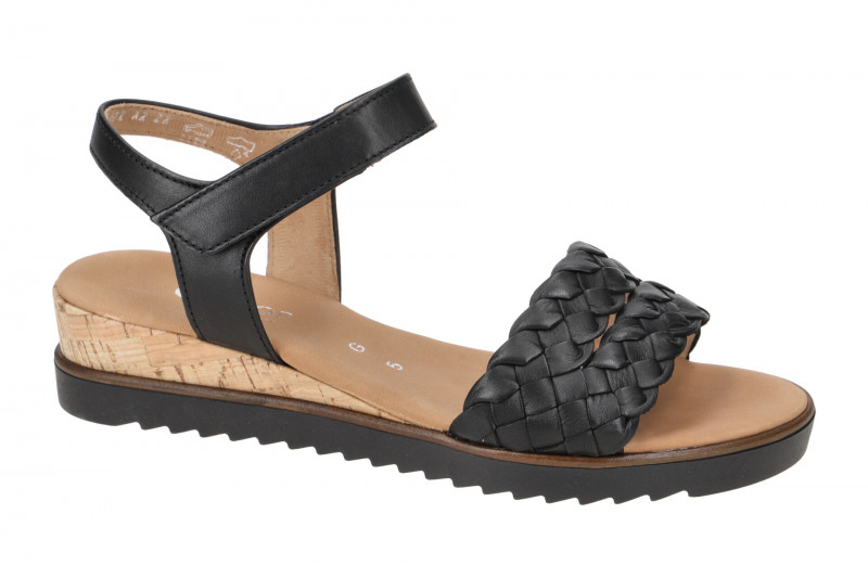 Gabor Comfort Sandale schwarz Flecht 82.759.27