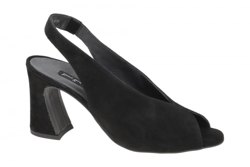 Paul Green Sandalette Peeptoe schwarz Samt 6038