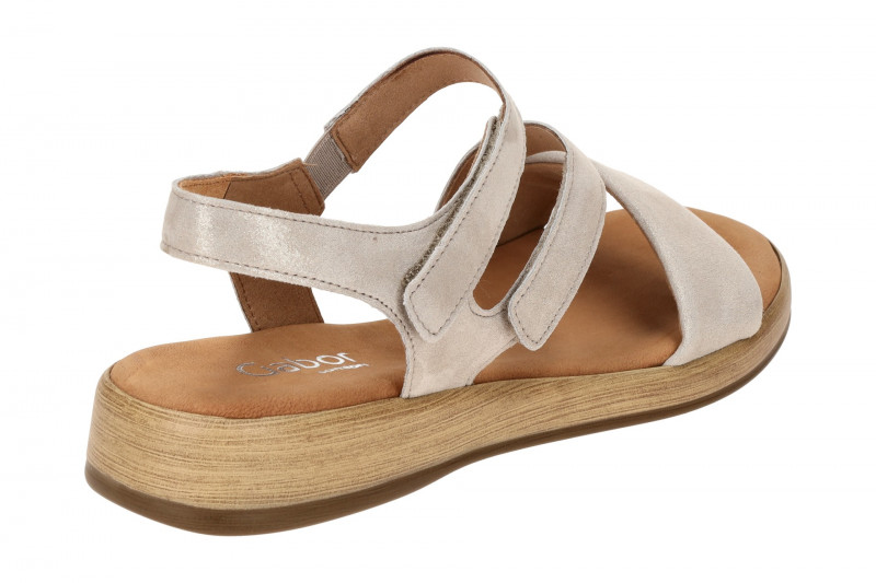 Gabor Rhodos Sandale grau metallic Velour 62.733.14