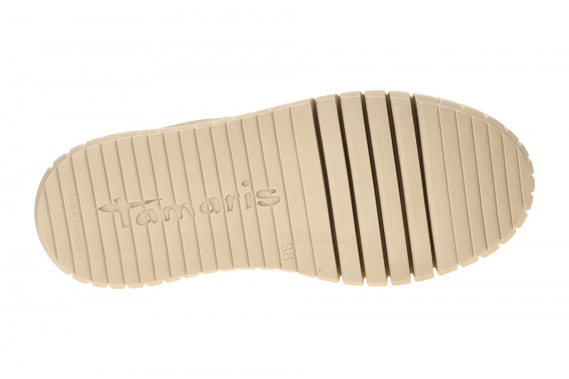 Tamaris Schuhe Plateau Sneaker beige silber 23702