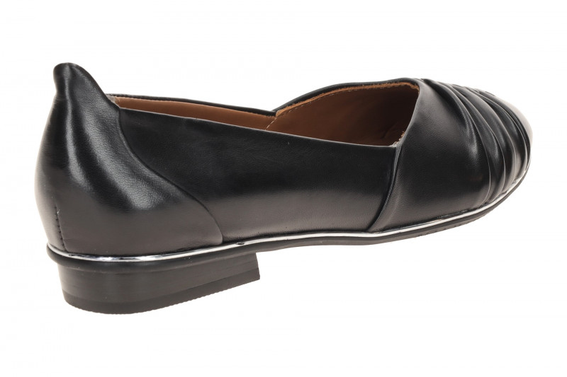 Everybody Bijou Ballerina Schuhe schwarz gerafft silber Rahmen