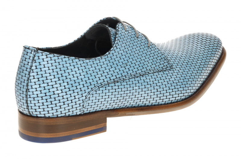 Floris van Bommel De Stijler Schuhe blau Mauer-Muster H-Weite 30275
