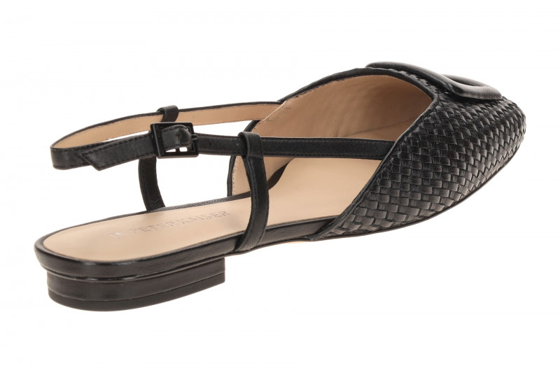 Peter Kaiser Sling Pumps schwarz Flecht 79481