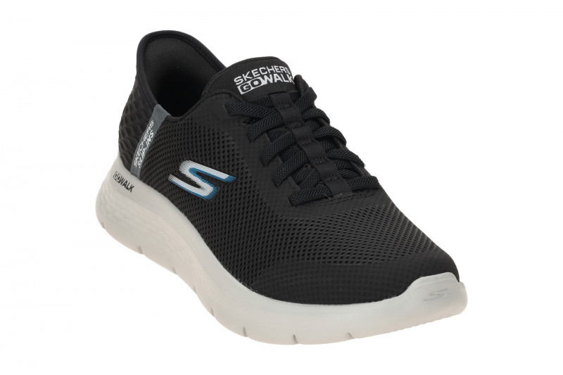 Skechers Go Walk Flex Schuhe schwarz grau SLIP-IN 216324