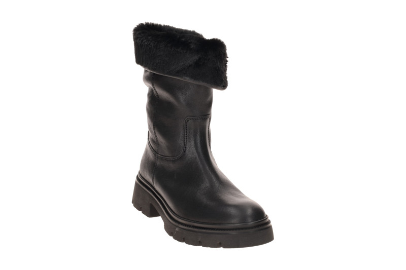 Gabor Stiefel schwarz Fellkragen gekrempelt 8021.04.001