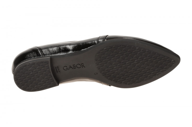 Gabor Schuhe Slipper schwarz Lack Loafer 3019.02