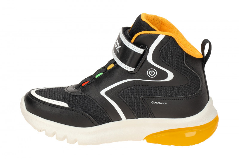 Geox Kinder Schuhe schwarz gelb Super Mario J46LBJ