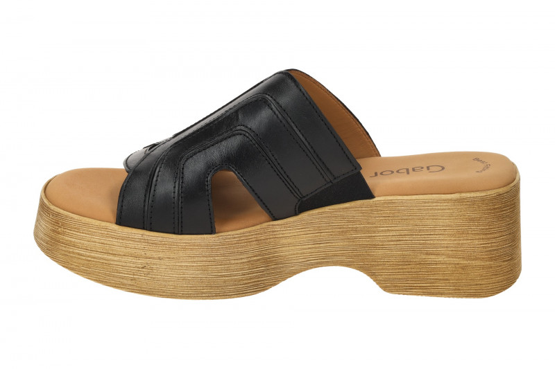 Gabor Fashion Plateau Pantolette schwarz Nappa 64.521.27