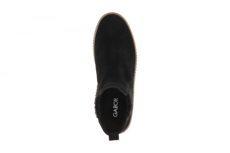 Gabor Stiefelette Chelsea-Boots schwarz Velour 8013.02.013