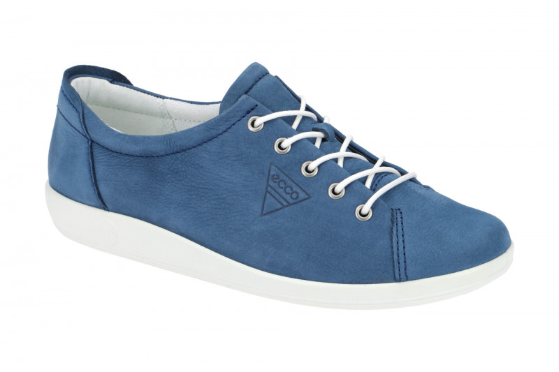 Ecco Soft 2 Schuhe blau weiß Damen Sneakers