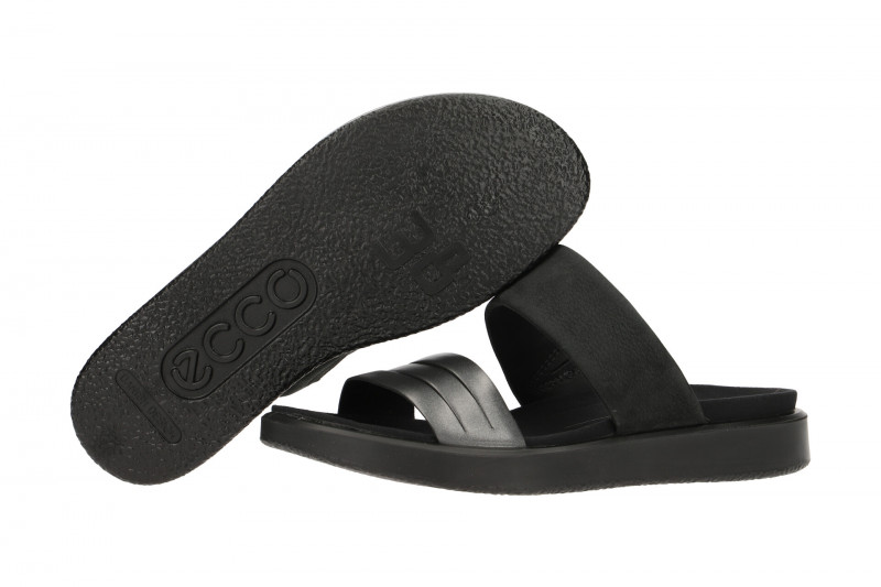 Ecco Flowt Pantoletten schwarz grau