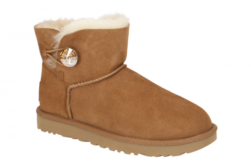 UGG Mini Bailey Button Bling Stiefel braun