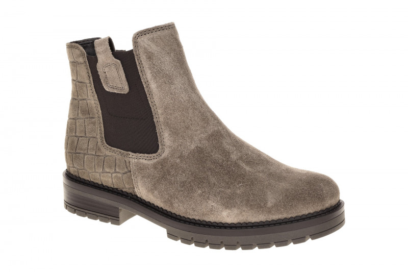 Gabor Stiefelette grau taupe Kroko H-Weite 8024.01.007