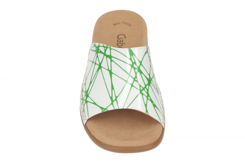 Gabor Pantolette weiß grün Lack 63.705.02