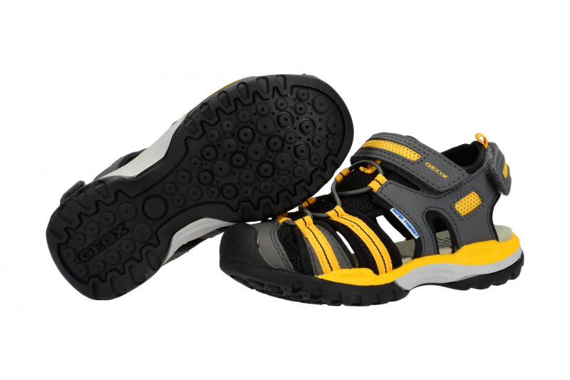 Geox Kinder Sandale grau gelb Wassertauglich