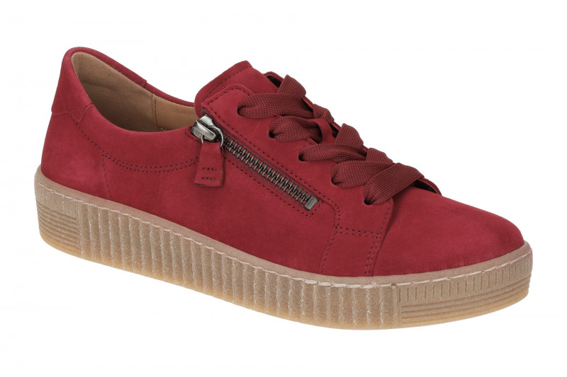 Gabor Schuhe Sneakers rot merlot Samt 53.334.15