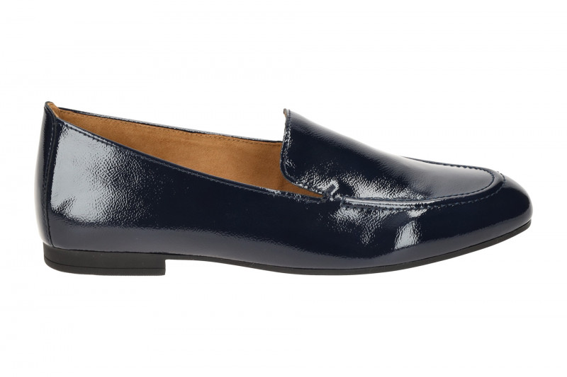 Gabor Schuhe Slipper blau Lack Mokassin 45.214.96