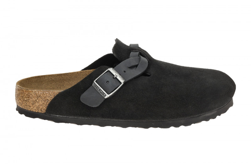 Birkenstock Boston Braided Clogs Pantolette schwarz SCHMAL 1030497