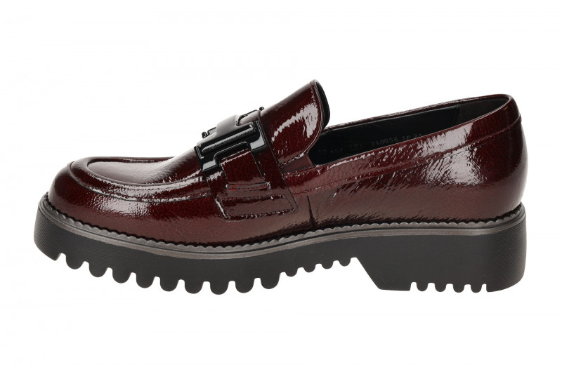 Gabor Schuhe Mokassin Slipper dunkelrot Lack 72.452.88