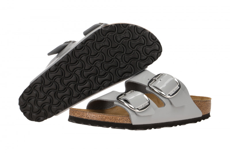 Birkenstock Arizona Big Buckle Pantolette grau Lack 1021365