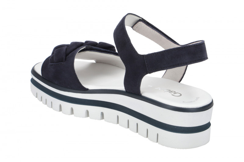 Gabor Plateau Sandale blau Velour 24.625.16