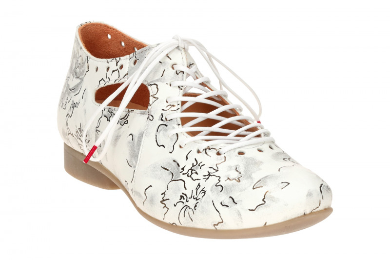 Think Guad Schnür Schuhe weiß Blumen gelocht 565
